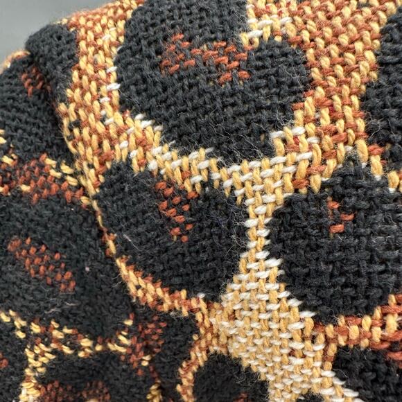 Vintage Cache Leopard Print Woven Fringe Bolero Blanket Jacket Size Small Cotton - Picture 12 of 16